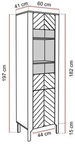 PRESKLENÁ VITRÍNA SALOME ČIERNA 60 cm