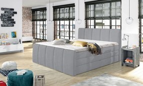 Posteľ boxspring Fresco 180x200 cm, svetlo šedá látka