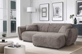 Taupe ženilková rohová pohovka (pravý roh/s leňoškou) Nelia – Ropez