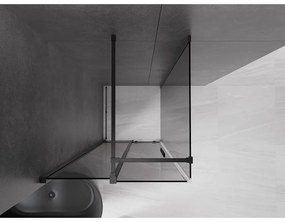 Mexen Velar, sprchový kút s posuvnými dverami 110 x 110 cm, 8mm šedé sklo, čierna matná, 871-110-110-41-70