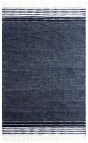 Tmavomodrý obojstranný vonkajší koberec z recyklovaného plastu Green Decore Civil, 80 x 180 cm