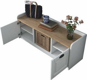 Skrinka na topánky Pilo White and Walnut