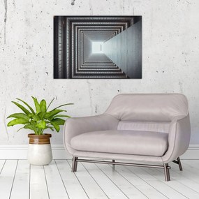 Sklenený obraz - Pohľad zvnútra budovy (70x50 cm)
