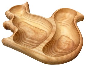 AMADEA Drevená miska v tvare veveričky, masívne drevo, veľkosť 20 cm