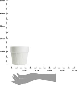 PLASTOVÝ KVETINÁČ SILVA LINE 16X14 CM KRÉMOVÁ