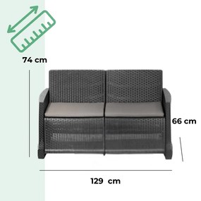 I.P.A.E-Progarden Záhradný set COMO 4-dielny, antracitová