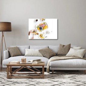 Obraz tanierov s ovocím na stole (70x50 cm)