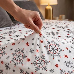 4Home Vianočné prestieradlo mikroflanel Snowflakes, 160 x 200 cm