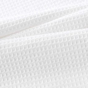 Goldea vianočná kuchynská vaflová utierka s výšivkou - baňky na vetve na bielom 50 x 70 cm