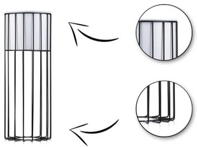 Kovový kvetináč LOFT 55x20 cm čierna/biela