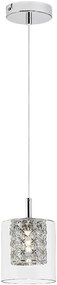 RABALUX Závesné osvetlenie na lanku s krištáľmi DUCHESS, 1xG9, 40W, chrómované