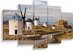 Obraz - Veterné mlyny Consuegra, Španielsko (150x105 cm)