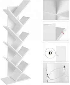 VASAGLE Knižnica v tvare stromu, 8 úrovní LBC11WTV1 – biela