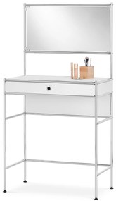 Kovový toaletný stolík »CN3« s veľkým zrkadlom a so zásuvkou