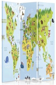 Gario Paraván Mapa sveta pre deti Rozmery: 110 x 170 cm, Prevedenie: Klasický paraván