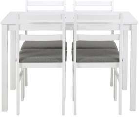 Sada jedálenského stola a 4 ks stoličiek EMILY biela