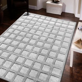 Koberec Serenity v sivej farbe s geometrickým vzorom Šírka: 120 cm | Dĺžka: 170 cm