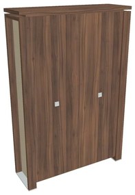 Vysoká skriňa Verno+ S 140 x 46 x 210 cm, orech / vanilka