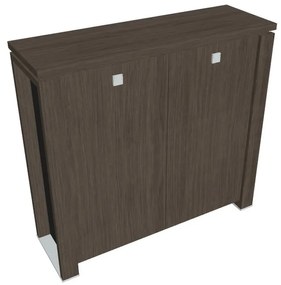 Stredná skriňa Verno+ S 140 x 46 x 130 cm, dub antracit / čierna