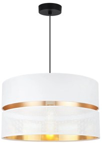 Závesné svietidlo Asti, 1x PVC/biele textilné tienidlo, (fi 40cm), g, b