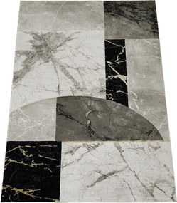Koberec Gloria 3672 GOLD – sivý, hnedý a čierny obdĺžnik Rozmer: 80x150 cm