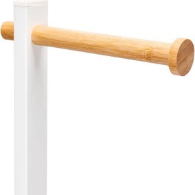 Erga Gasa, držiak na toaletný papier so zásobníkom na postavenie 62cm, biela-prírodná hnedá, ERG-YKA-P.GASA-WHT