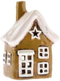 Keramický svietnik na sviečku Domček, 14 cm, 14 cm