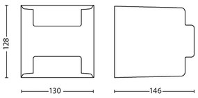 Philips 17321/93/16 - Vonkajšie nástenné svietidlo GRASS 2xLED/4,5W/230V IP44