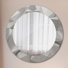 Okrúhle ozdobné zrkadlo na stenu Abstraktný biely kryštál fi 60 cm