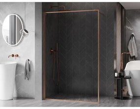 Mexen Kioto-F, sprchová zástena s rámom 140 x 202 cm, 8 mm číre sklo, profil medená matná, 800-140-104-65-00