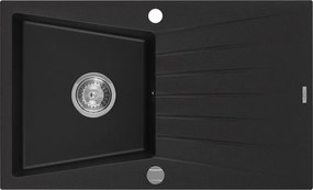 Mexen Cesar - drez granitový 77,5x47,0cm, 1-komorový, čierna, 6514771010-77