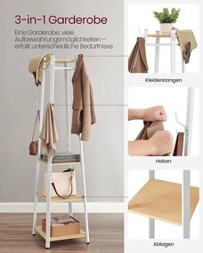 Vešiakový stojan s policami LCR080W09