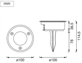 Ledvance - LED Vonkajšia lampa SPIKE LED/1W/12V IP44