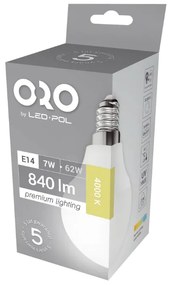 LED žiarovka E14 G45 7W Farba: Denná biela 4000K