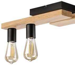 Prisadený luster MATTE 4xE27/15W/230V čierna/dub