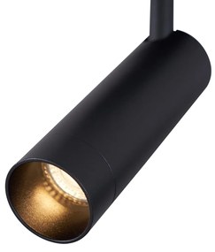Zaoblené stropné bodové svietidlo čierne GU10 35mm 3-svetelné nastaviteľné - Kate