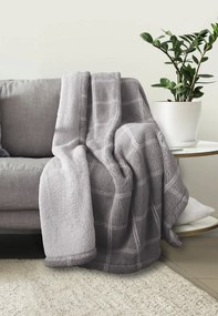 Deka herpa 150x200 cm, šedé kocky