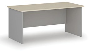 Kancelársky písací stôl rovný PRIMO GRAY, 1600 x 800 mm, sivá/dub prírodný