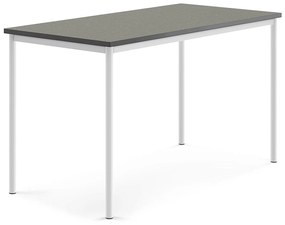 Stôl SONITUS, 1600x800x900 mm, linoleum - tmavošedá, biela