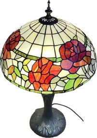Stolné svietidlo Tiffany vitráž ROSE stojan Deluxe Ø36*60