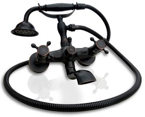 Vaňová batéria MAXMAX Rea RETRO so sprchou - čierna s patinou