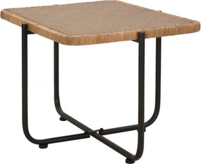 Čierny/v prírodnej farbe ratanový konferenčný stolík 55x75 cm Cebu – Mauro Ferretti