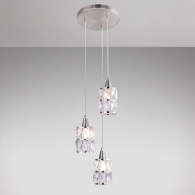 Závesná lampa 15760-3 chróm, krištáľ LW3