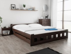 Posteľ Naomi zvýšená 180 x 200 cm, orech Rošt: S latkovým roštom, Matrac: Matrac COCO MAXI 20 cm