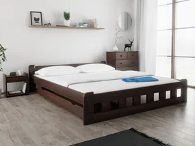 Posteľ Naomi zvýšená 180 x 200 cm, orech Rošt: S latkovým roštom, Matrac: Matrac COCO MAXI 20 cm