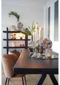 Hnedá zamatová jedálenská stolička Elyna - Light &amp; Living