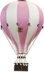 Dekoračný lietajúci balón ružová/krémová – dekorácia do detskej izby L-50cm x 30cm