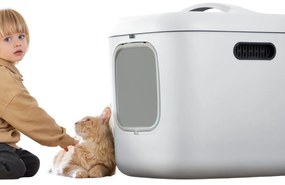 Rotho 2. akosť - Mačacia toaleta, krytý záchod pre mačky CAT XXL - biela