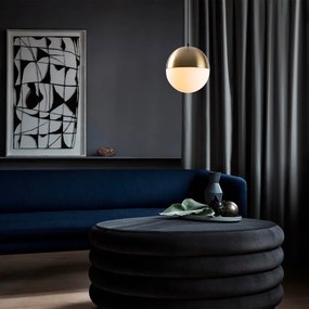 Závesné svietidlo v bielo-zlatej farbe so skleneným tienidlom ø 20 cm Bastos – Opviq lights