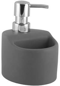Kuchinox Yogo, keramický dávkovač saponátu 330ml na postavenie, šedá-chrómová, LAV-AMP_5M2M